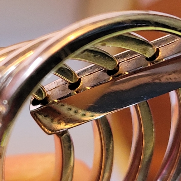 5 band Sterling silver ring - Picture 7 of 9